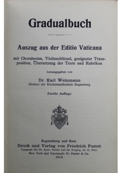 Gradualbuch 1914 r.