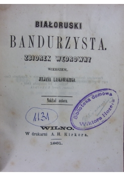 Białoruski Bandurzysta, 1861r.