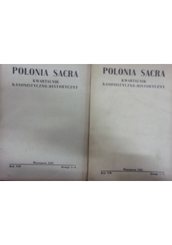 Polona Sacra kwartalnik kanonistyczno-historyczny 1-2, 3-4