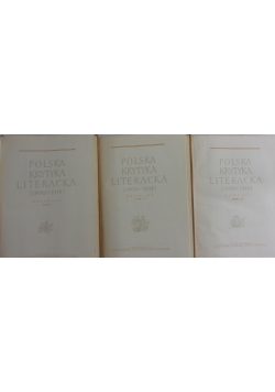 Polska krytyka literacka Tom od I do III