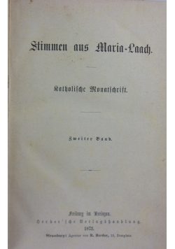 Stimmen aus Maria-Laach, 1872r.