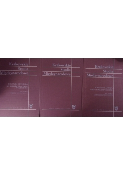 Karkowskie Studia Międzynarodowe, zestaw 3 książek