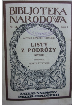 Listy z podróży, 1937 r.