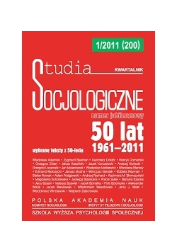 Studia Socjologiczne, kwartalnik  1/ 2011, numer jubileuszowy