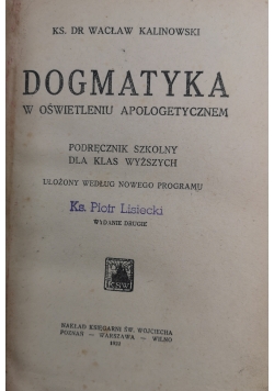 Dogmatyka, 1922 r.
