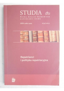 Repatrianci i polityka repatriacyjna, nr 2(34), 2013 r.