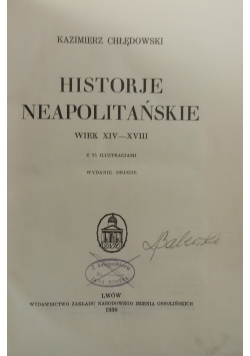 Historje neapolitańskie, 1936 r.