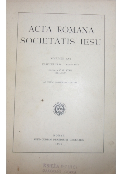 Acta Romana Societatis Iesu, XVI