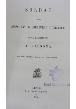 Sześć lat w Orenburgu i Uralsku, tom XXXIII, 1865r.