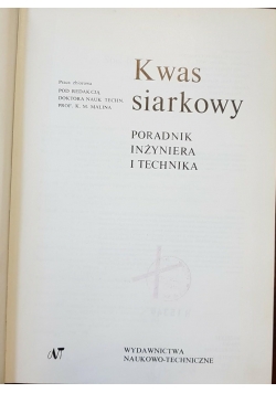 Kwas siarkowy. Poradnik inżyniera i technika