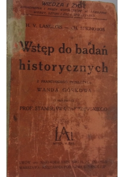 Wstęp do badań historycznych, 1912 r.
