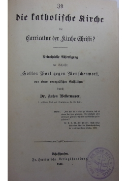 Die katholische kirche, 1867 r.