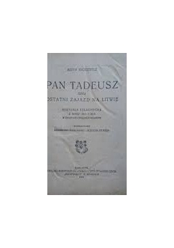 Pan Tadeusz. 1924r.