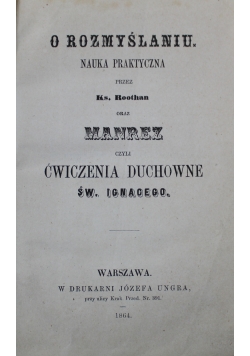 O rozmyślaniu Nauka praktyczna 1864 r.