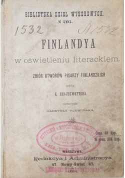 Finlandya w oświetleniu literackiem, 1891r.