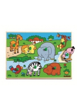 Drewniane puzzle - Zwierzęta w dżungli
