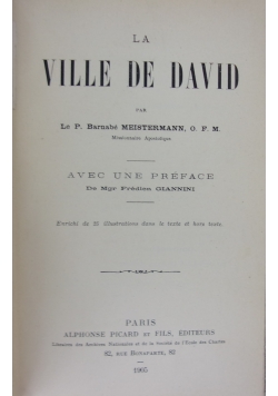 La Ville de David, 1905r.