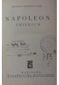 Napoleon Zmierzch, 1938 r.