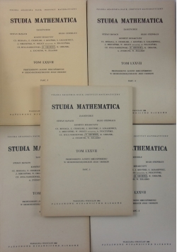 Studia Mathematica ,Tom LXXVII ,Zestaw 5 książek