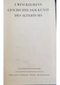 Geschichte der kunst des altertums, 1934 r.