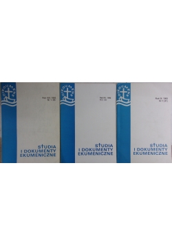 Studia i dokumenty ekumeniczne, Rok VIII nr. 1 - 2 i Rok IX nr 1