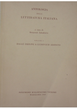 Antologia della letteratura Italiana. Volume I