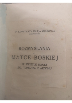 Rozmyślania o Matce Boskiej