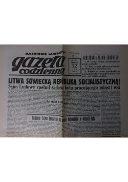 Gazeta codzienna, nr. 166 poniedziałek 22 lipca 1940 r.