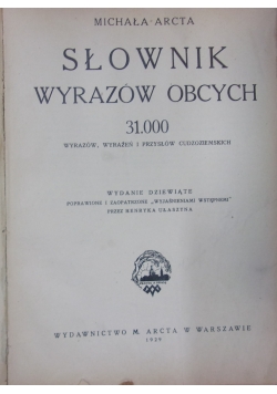 Słownik wyrazów obcych, 1929r