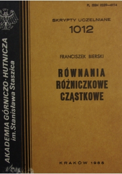 Równania różniczkowe cząstkowe