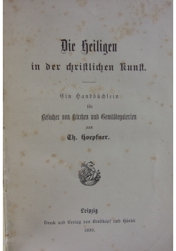Die Heiligen in der christlichen Kunst,1893r.