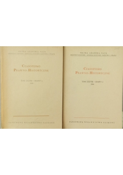 Czasopismo prawno-historyczne, tom XXXVIII, zeszyt 1 i 2