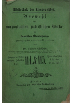 Bibliothek der Kirchenvater, 1874 r.