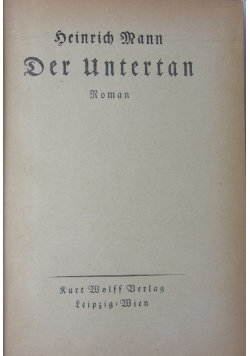 Der Untertan, 1918r.