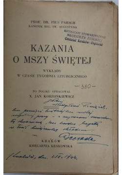 Kazania o Najśw. sercu Jezusa, 1928 r.