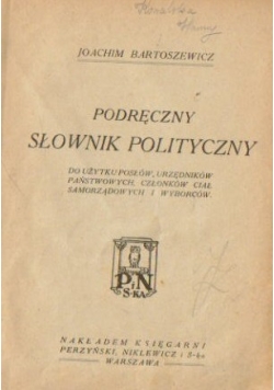 Podręczny słownik polityczny, 1925r.
