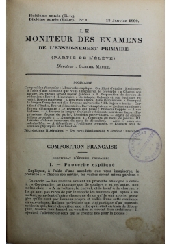 Le Moniteur des Examens de Lenseignement primaire 20 numerów ok 1898 r.