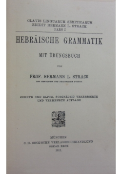 Hebraische Grammatik mit Ubungsbuch, 1911 r.