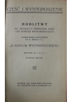 Modlitwy  o Komunji Wynagradzającej