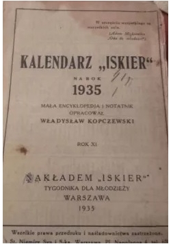 Kalendarz Iskier na rok 1935