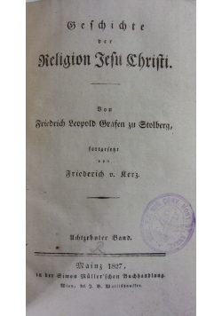 Geschichte der Religion Jezu Christi, tom 18, 1827r.
