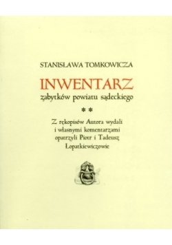 Inwentarz zabytków powiatu sądeckiego