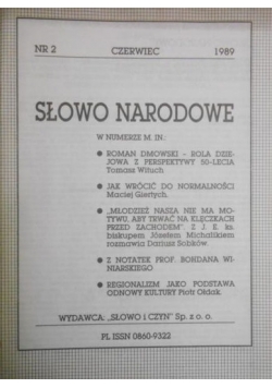 Słowo Narodowe, nr 2, 1989 r.