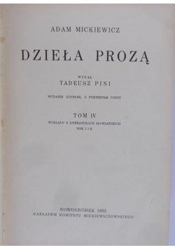 Dzieła prozą, tom IV-V, 1933 r.