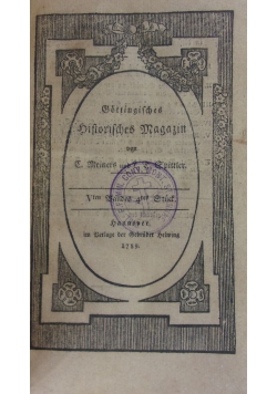Gottingisches Historisches Magazin, 1789 r.