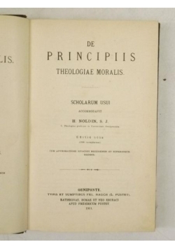 De Principiis Theologiae Moralis, 1911 r.