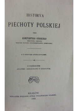 Historya piechoty Polskiej, reprint z 1893 r.