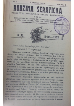 Rodzina Seraficka. Miesięcznik religijno - społeczny ilustrowany. 1929 r.