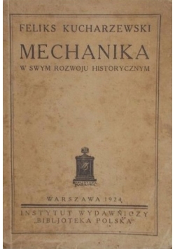 Mechanika w swym rozwoju historycznym 1924 r.