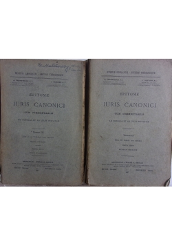 Epitome Iuris Canonici, Tom II-III, ok. 1928